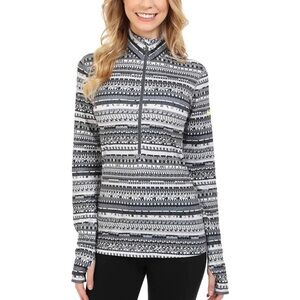 Nike Dri-Fit Black/Gray/White Patterned Half-Zip Pullover - Size Medium